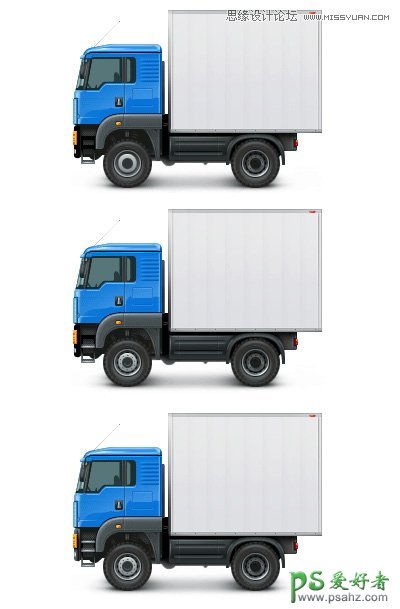 PS鼠绘小货车失量图素材，小卡车失量图，量风格的小货车图标