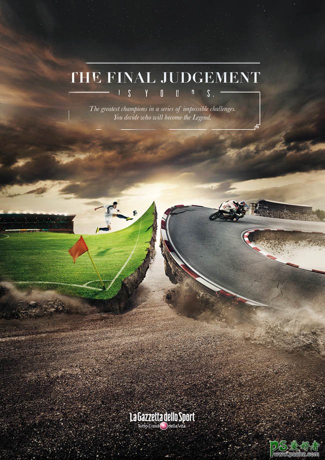 Gazzetta大场景效果的体育系列宣传海报，体育场景视觉设计作品
