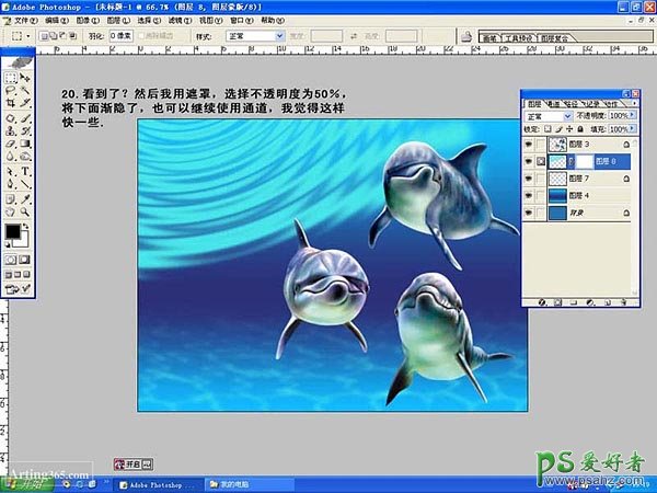 PS鼠绘教程：绘制美丽海豚，可爱的海豚形象素材图片制作教程