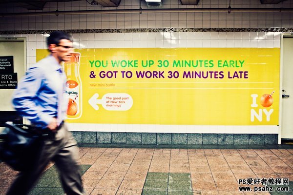 Tropicana果汁地铁过道张贴广告设计欣赏