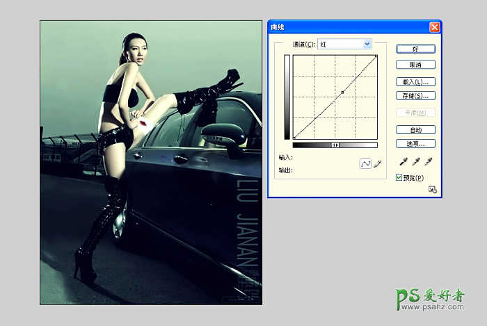 PS后期调色教程：给美女车模艺术照调出米黄色效果