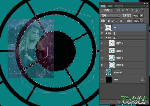 Photoshop设计超酷个性的同心圆照片拼贴效果 拼贴图案制作教程