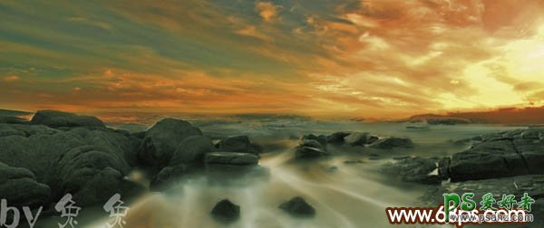 photoshop制作迷雾仙境效果的海边漂亮风景