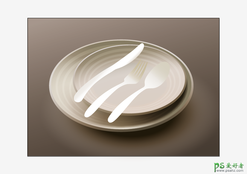 AI鼠绘教程：制作简约风格的欧式餐具素材图，质感有光泽的餐具