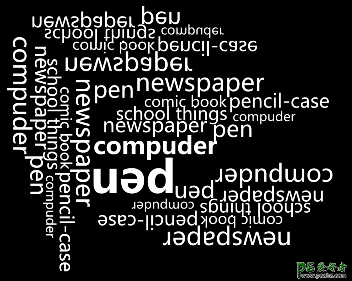 PS文字人像制作教程：制作由密集字母组成的文字人像效果图。