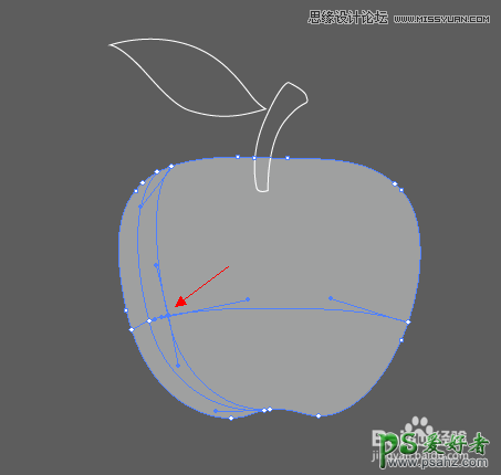 利用Illustrator网格工具打造可爱的苹果失量图，逼真的红苹果