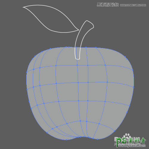 利用Illustrator网格工具打造可爱的苹果失量图，逼真的红苹果