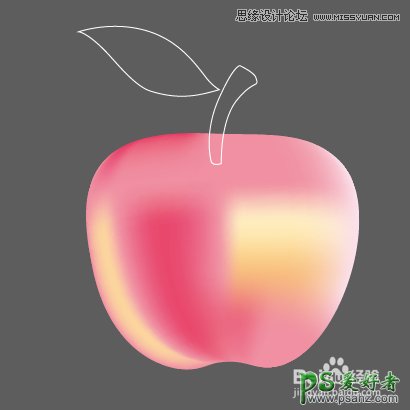 利用Illustrator网格工具打造可爱的苹果失量图，逼真的红苹果