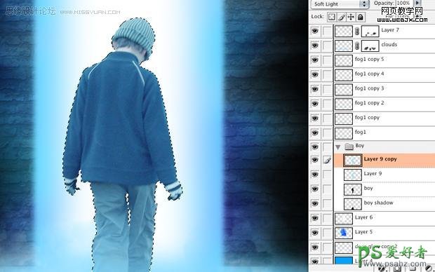 国外PS合成教程：创意合成走向光明的男孩效果