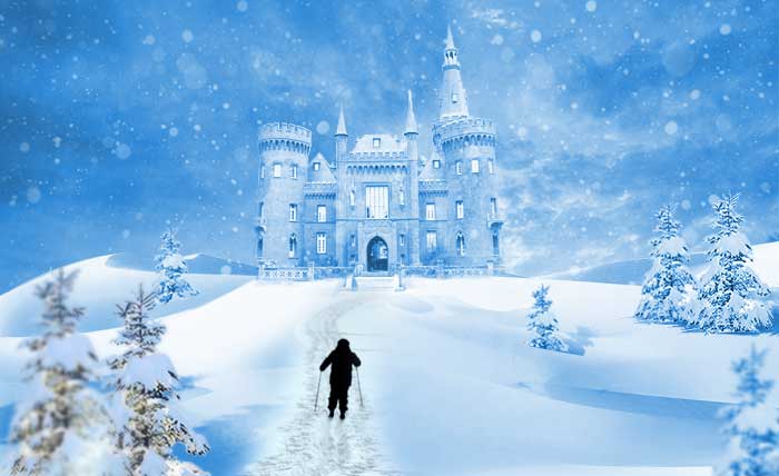 PS唯美合成实例：创意打造冰雪世界里的古城堡场景，雪中唯美城堡