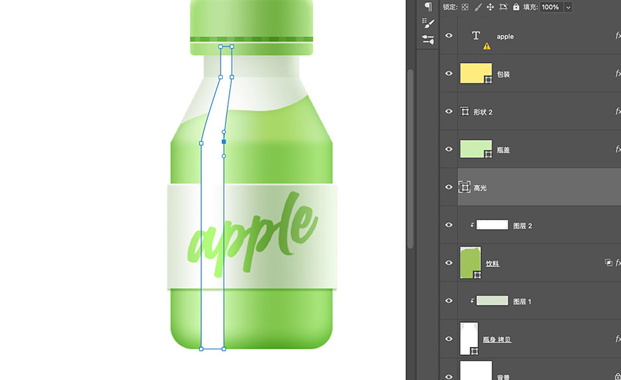Photoshop手绘夏日清爽果汁饮料图标。
