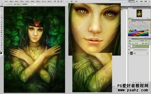 photoshop鼠绘油画风格树林里的妖精，花妖