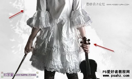 photoshop合成怀旧风格的小提琴美女作家艺术插画海报
