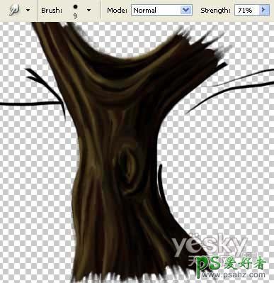 PS鼠绘教程：手绘一棵失量风格梦幻的绿色卡通树