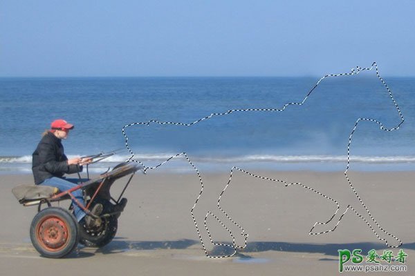 Photoshop合成教程_合成一幅在海边飞奔的水马_个性的水马形象