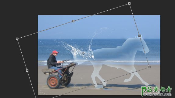 Photoshop合成教程_合成一幅在海边飞奔的水马_个性的水马形象