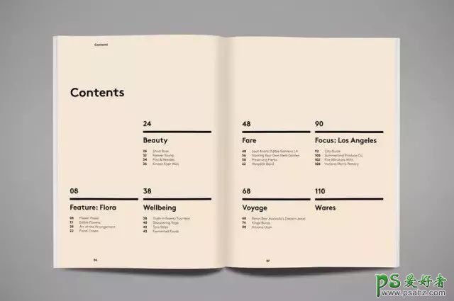 设计排版技巧教程：学习8 个很不错的书籍(画册)目录页设计技巧
