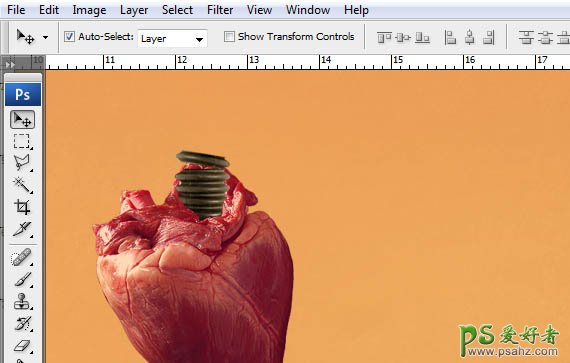 PS合成教程：创意合成抽象效果的绿色心脏海报