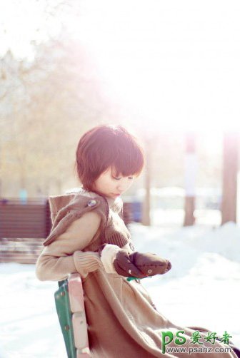 PS调色教程：给冬季户外漂亮美女写真照调出温暖阳光色