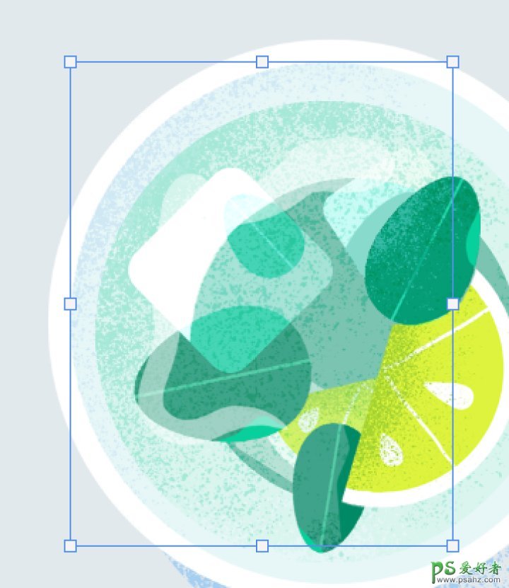 PS插画制作教程：设计磨砂噪点效果陶瓷水果拼盘插画图片
