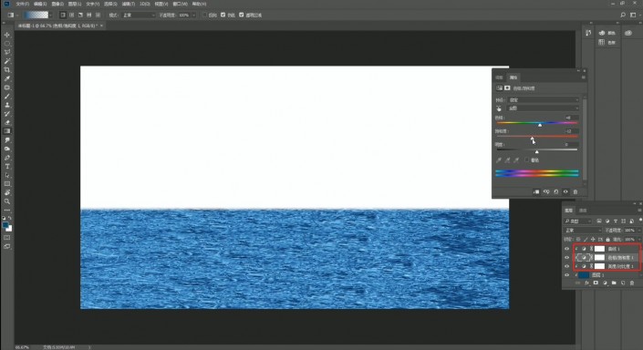 学习用photoshop简单操作设计出逼真的海平面效果图。