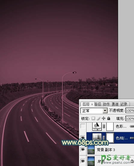 学习用PS给高速公路白天照片制作出夜景灯光效果