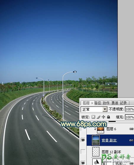 学习用PS给高速公路白天照片制作出夜景灯光效果