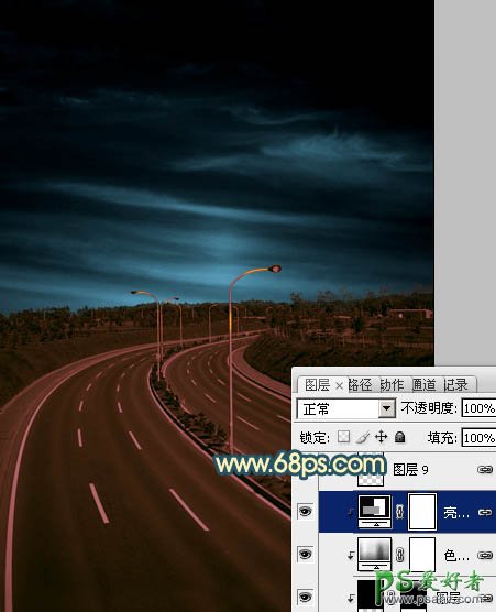 学习用PS给高速公路白天照片制作出夜景灯光效果