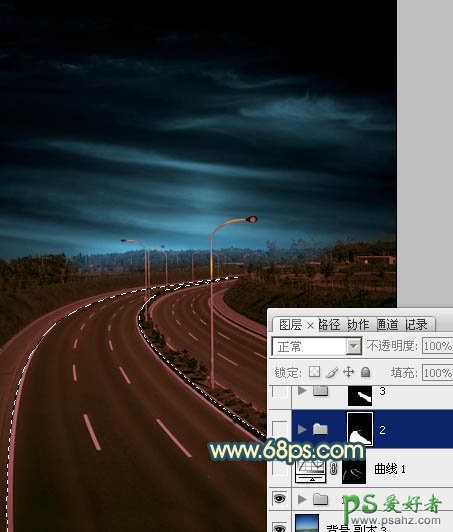 学习用PS给高速公路白天照片制作出夜景灯光效果