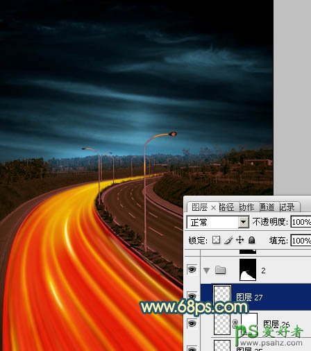 学习用PS给高速公路白天照片制作出夜景灯光效果