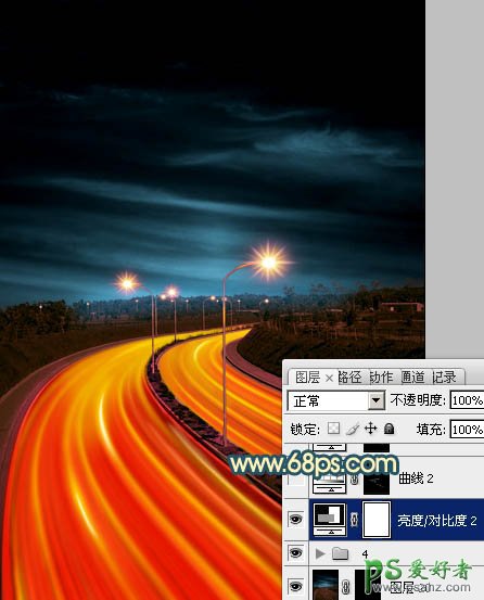 学习用PS给高速公路白天照片制作出夜景灯光效果