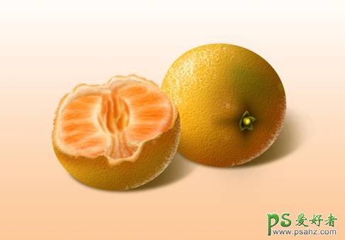 可口的桔子，PS鼠绘水果实例教程 PS鼠绘教程 绘制逼真的桔子