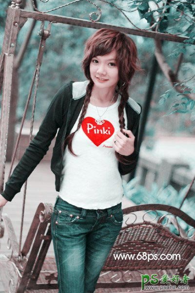 photoshop给清秀的小美女调出时尚的冷暖对比色彩