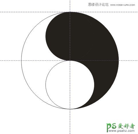 CorelDraw手绘逼真的的太极形状图-个性黑白风格的太极图片素材