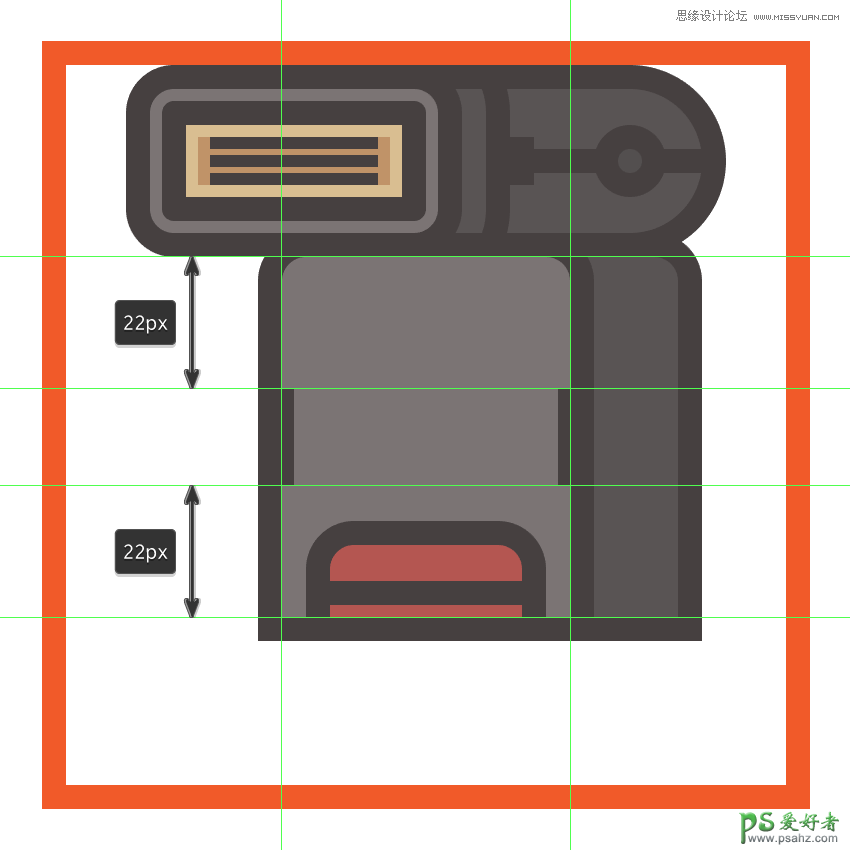 Illustrator绘制复古风格照相机闪光灯图标，漂亮的闪光灯失量图