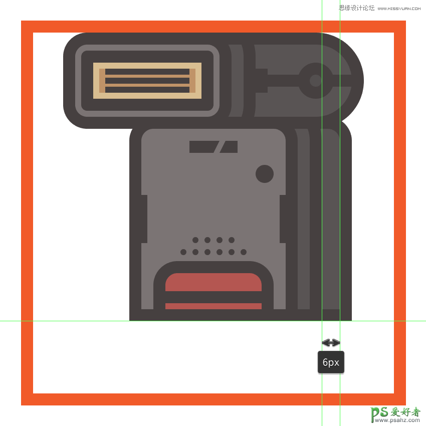 Illustrator绘制复古风格照相机闪光灯图标，漂亮的闪光灯失量图