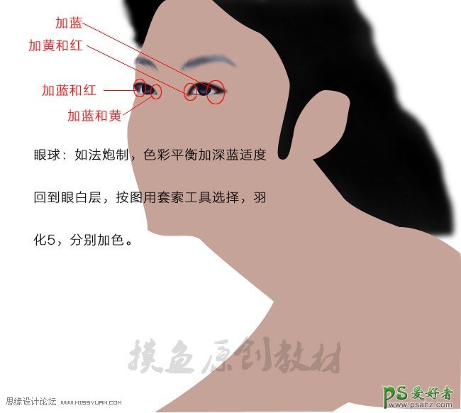 PS鼠绘教程：鼠绘逼真效果的现在美女头像，PS鼠绘美女实例教程