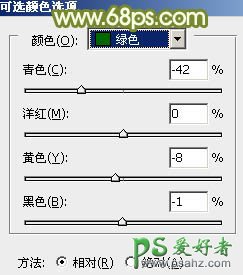 PS调色教程：给野外自拍的少女写真照调出古典淡绿色效果