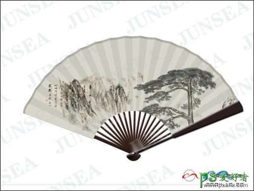 PS实例教程：制作一把印有中国画山水画的折扇