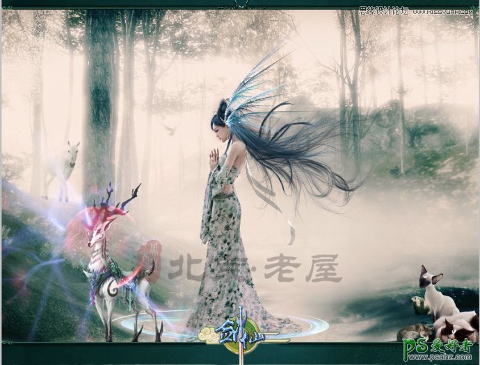 Photoshop创意合成梦幻意境森林中的CG美女图片实例教程