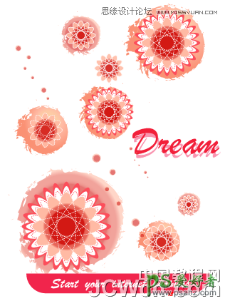 Illustrator背景图绘制教程：设计炫丽时尚的花朵图案背景图