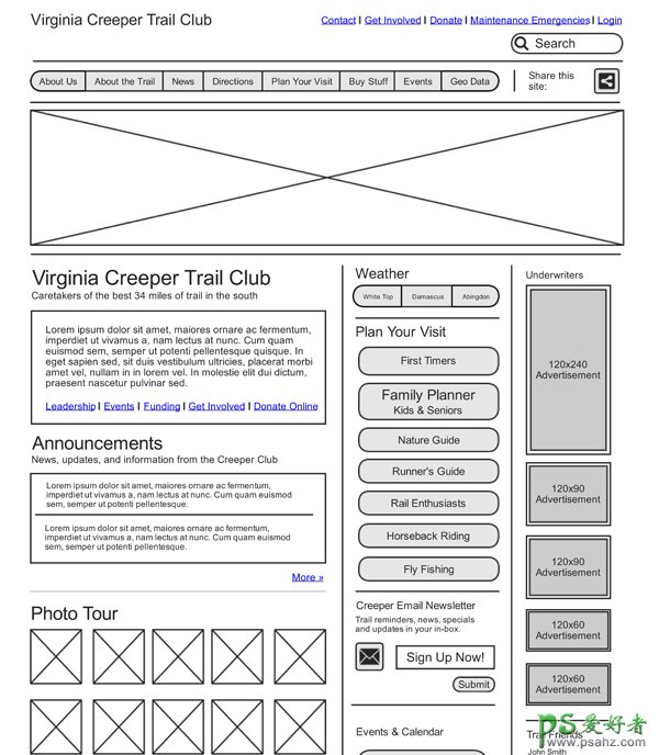 网站设计高手教你如何规划网页-绘制网页草图-效果图