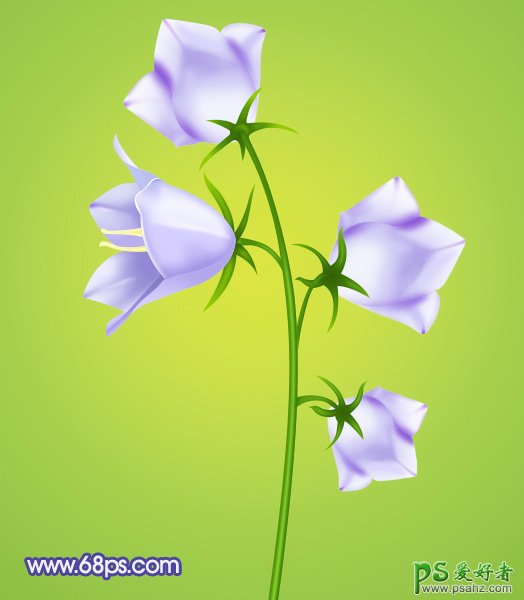 PS实例教程：制作一颗漂亮的野花，喇叭花，蓝紫色花朵