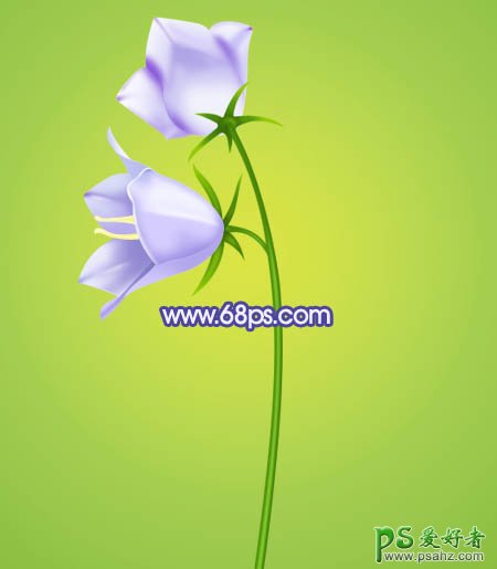 PS实例教程：制作一颗漂亮的野花，喇叭花，蓝紫色花朵