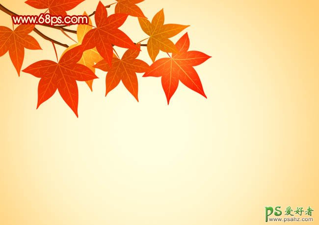 PS绘制漂亮的秋季枫叶壁纸图片