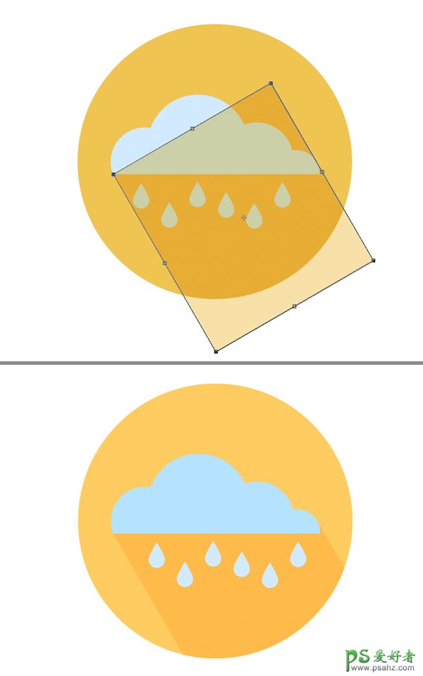 PS图标手绘教程：手把手教你绘制扁平化风格的天气图标