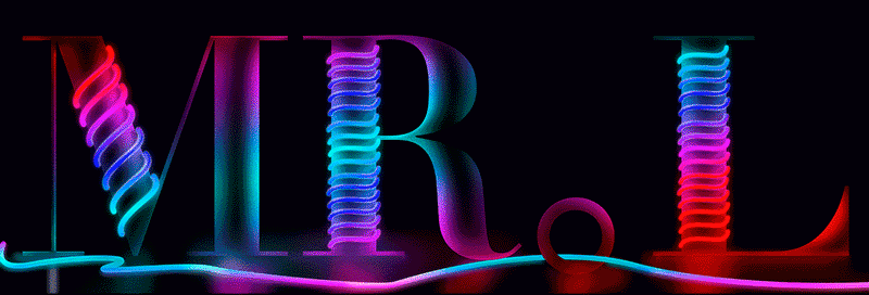 PS文字特效教程：设计漂亮的流动效果彩色霓虹灯GIF动画字效