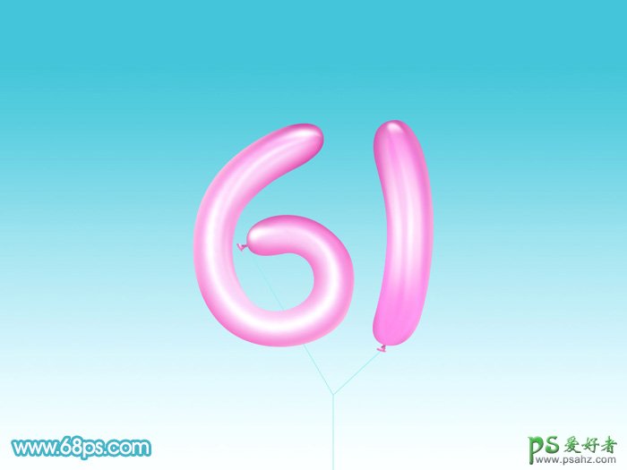 气球艺术字体 PS文字特效教程 设计61儿童节可爱的气球字体
