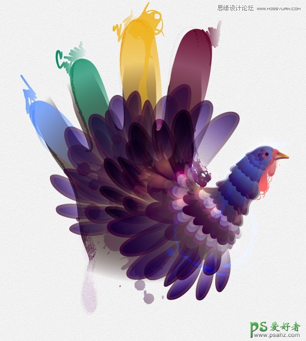 Illustrator手绘教程：绘制色彩鲜的圣诞节火鸡失量图片素材