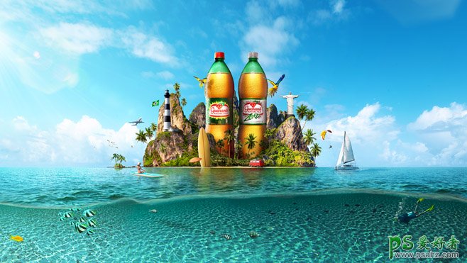 设计精彩的饮料平面广告作品，创意饮料广告海报宣传设计。
